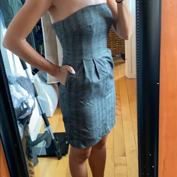 Express Strapless Tweed Dress - Picture 2 of 7